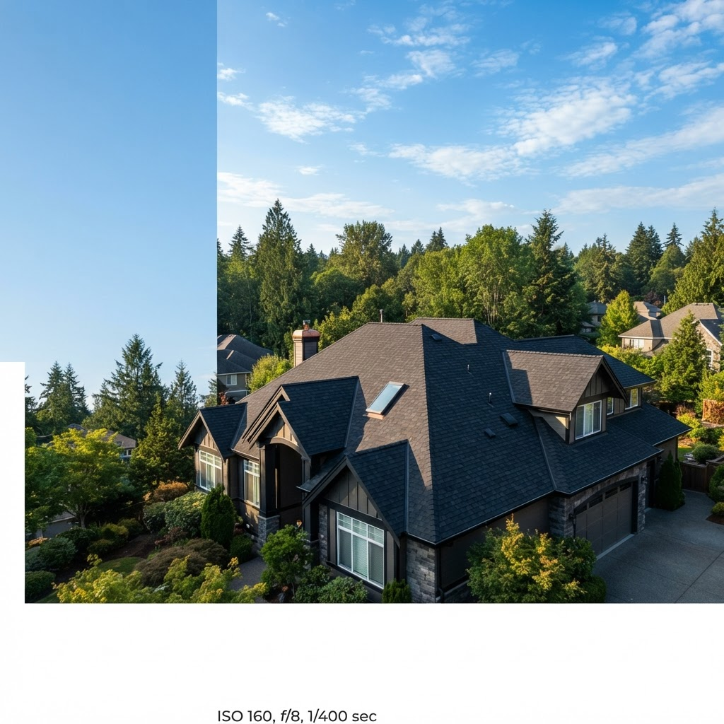 Clean residential roof after BlueRoof rejuvenation